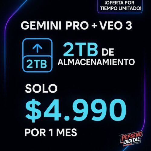 GEMINI PRO + VEO 3 + 2TB de Almacenamiento